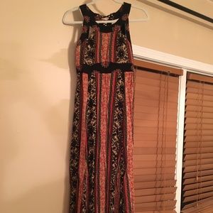 Free People (SZ 4) Lace-up Back Maxi Dress